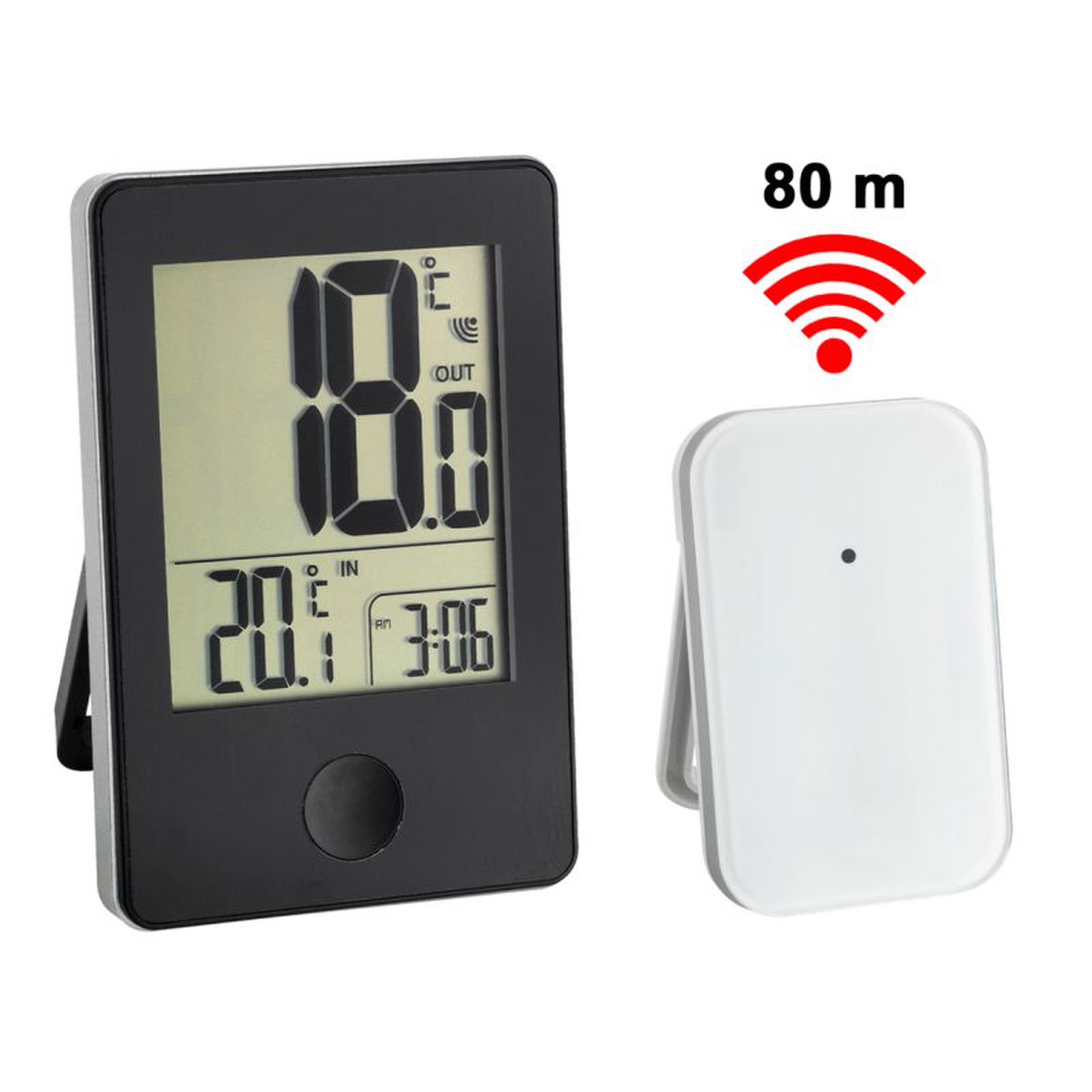 Thermomètre intérieur et extérieur, thermomètre numérique sans fil, blanc