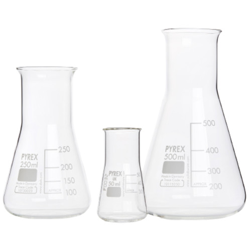 Fioles erlenmeyer Pyrex col large